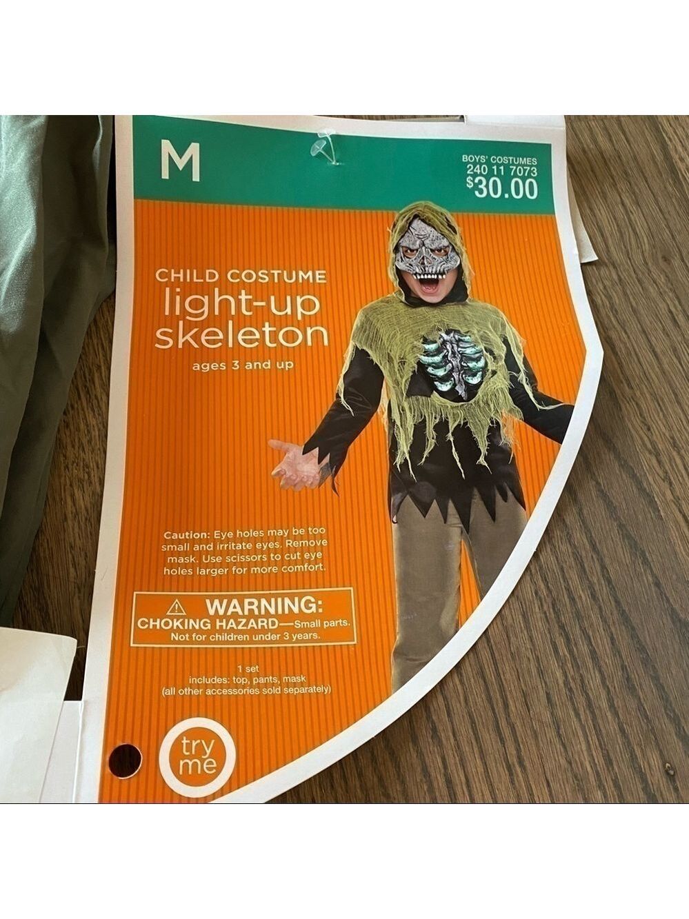 Kids zombie skeleton Halloween costume